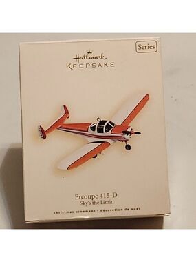 Hallmark Keepsake ornament of an Ercoupe 415-D airplane "Sky's The Limit" Series